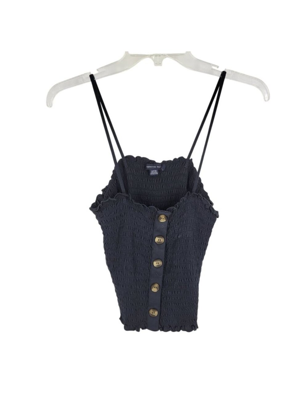 AE Ruched Bandeau Top Smocked Cami Crop Top Dark Academia Grunge Small Y2K Indi